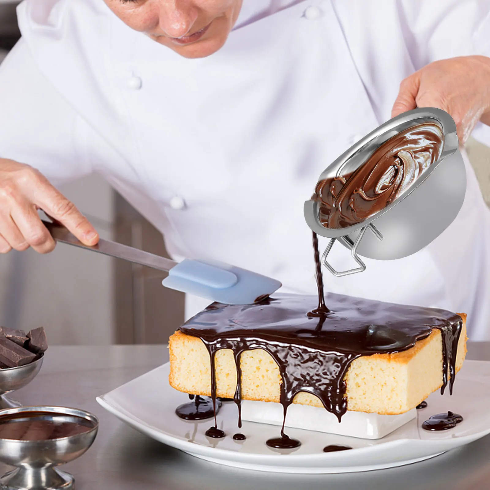

Double Boiler Pot Stainless Steel Chocolate Pot Butter Chocolate Melting Pot Cheesecake Candle Soap Wax Melting Pot multiuse pot