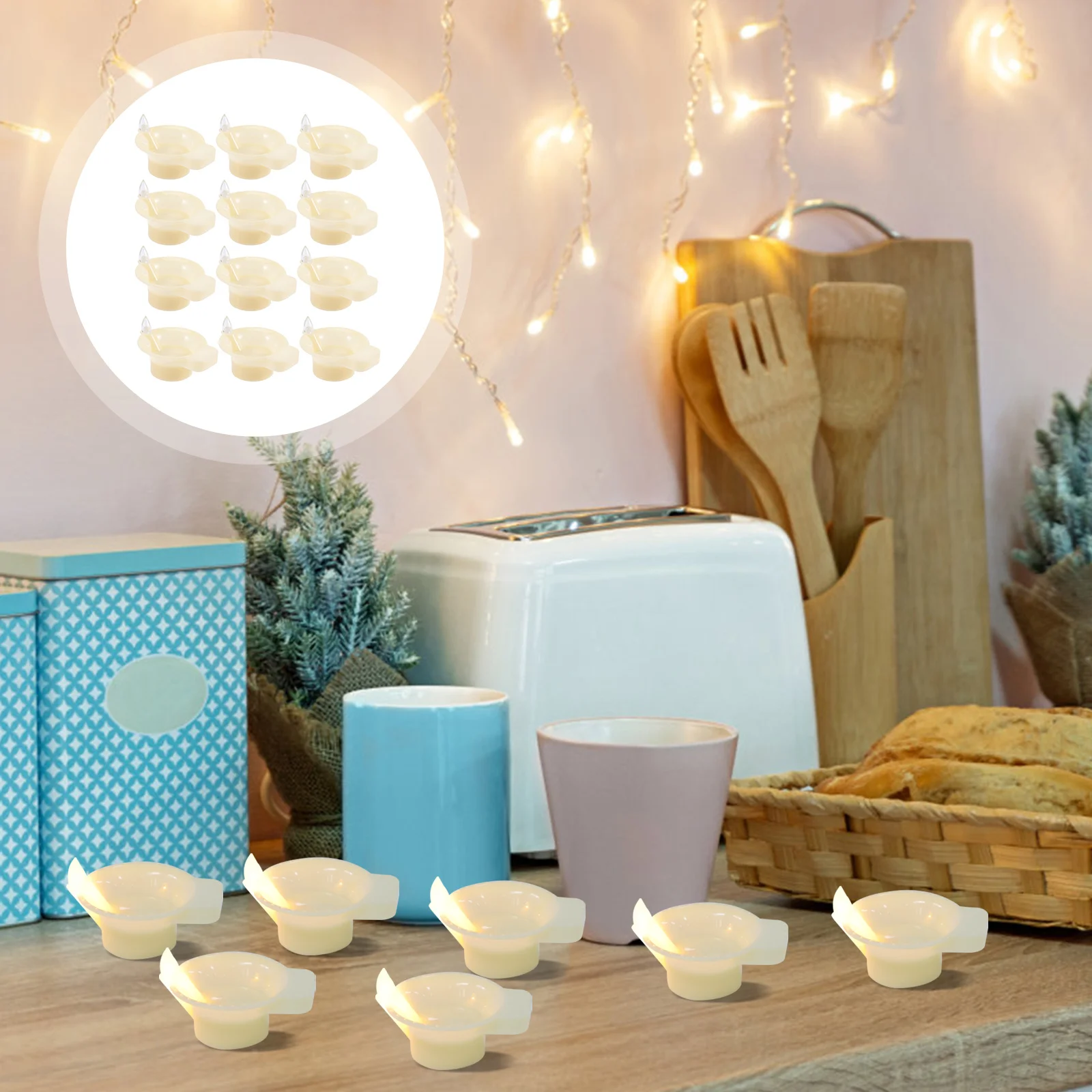 

12Pcs LED Floating Waterproof Tealights Flameless Lights Powered Table Centerpiece Decor LED Floating Light
