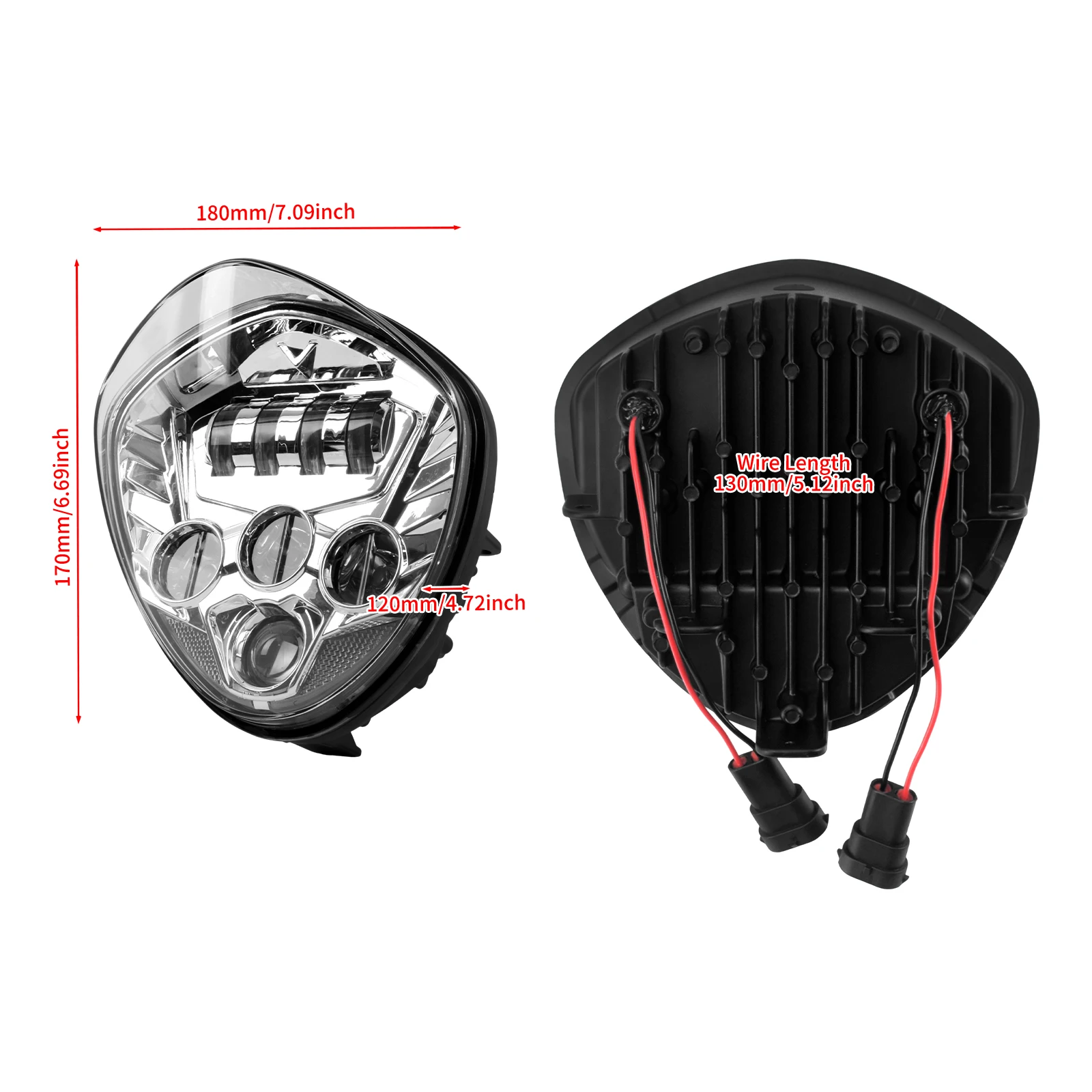 Motorcycle LED Headlamp Light Universal High Low Beam Lamp Fit For Harley Touring Sportster XL883 XL1200 For Honda For Kawasaki