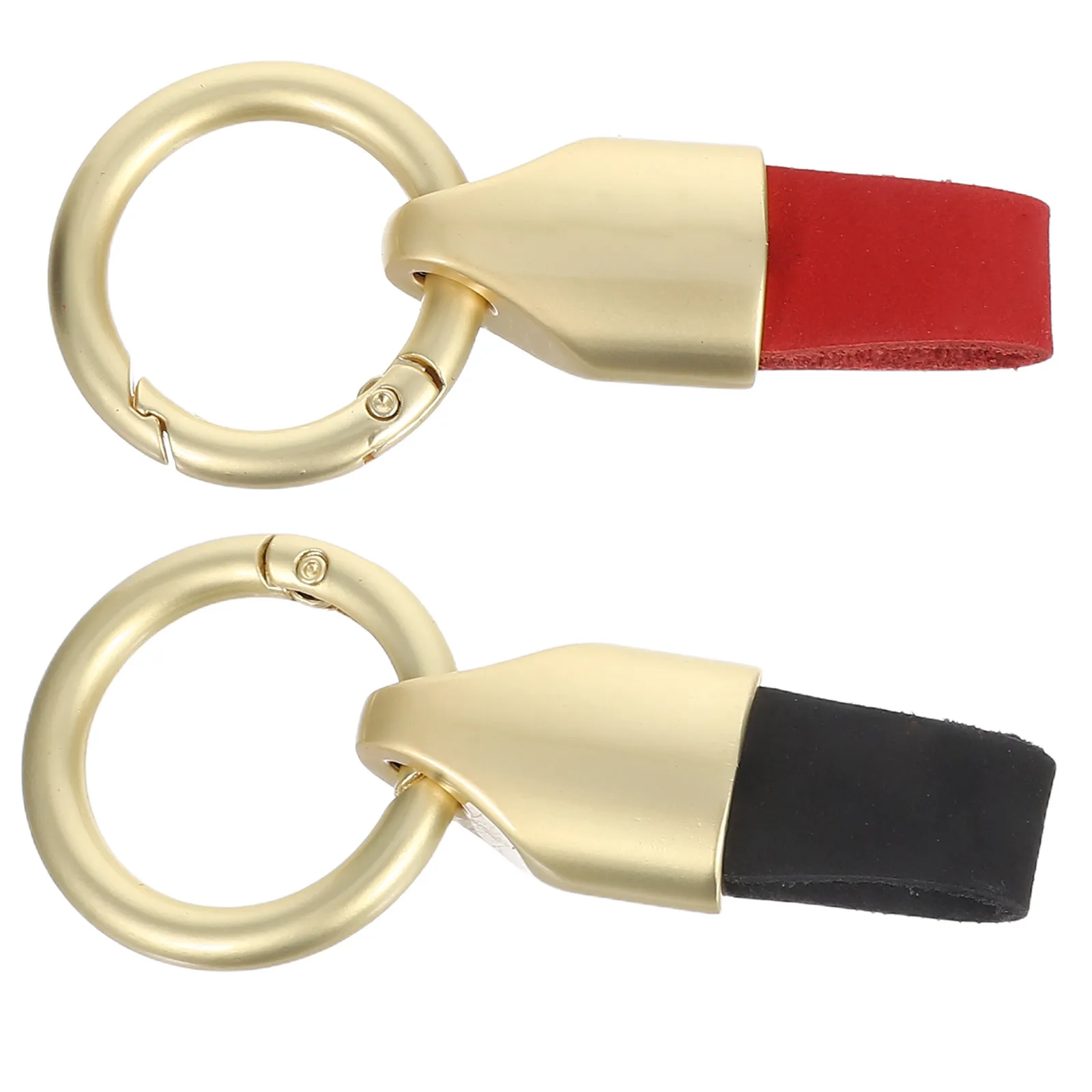 2Pcs Matte Cowhide Keychain Lightweight Minimalist Couple Design Anti-Lost Car Keys Holder Portable Fashion Accessory