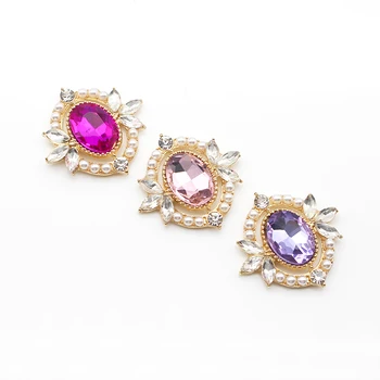 10/Piece 30 * 29MM Pearl Glass Hollow Vintage Jewelry DIY Clothing Hair Clip Earrings Bag Accessories