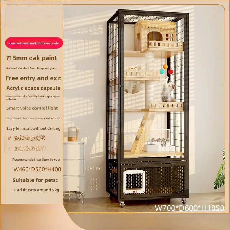 Medium-sized dog free glass dog cage, universal in all seasons, indoor use