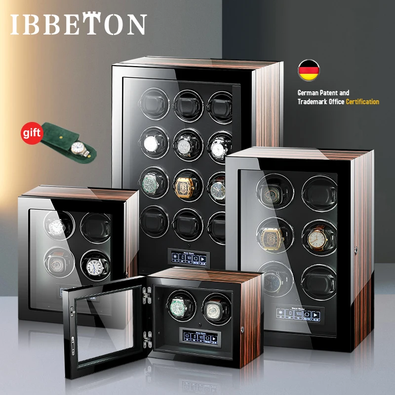 Luxury Automatic Watch Winder 2 4 6 9 12 24 Watches with Mabuchi Motor LCD Touch Screen and Remote Control Watch Storage Box