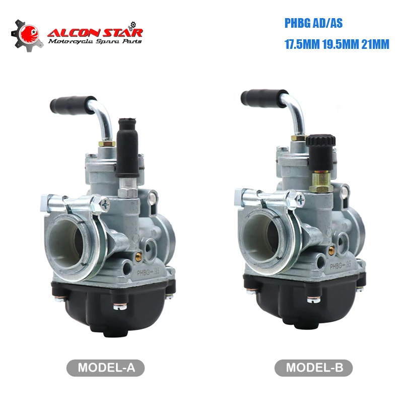 Alconstar PHBG 17.5mm 19.5mm 21mm AD/AS Carburetor Modified 2T Moped/Scooter Manual /Stay Wire For Dellorto 50-100cc ATV UTV