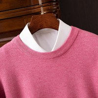 Men's 100% Cashmere Sweater O-Neck Pullovers Knit Large Size Wool Sweater Winter New Tops Long Sleeve High-End Jumpers