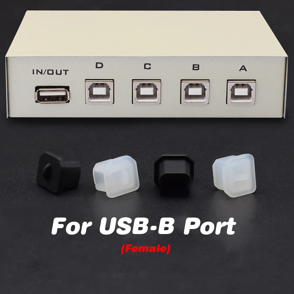 5Pcs For USB-B Silicone Rubber Hole Caps Dustproof Plug Cover For USB B Female Port Anti Dust Protector Cover Button Caps