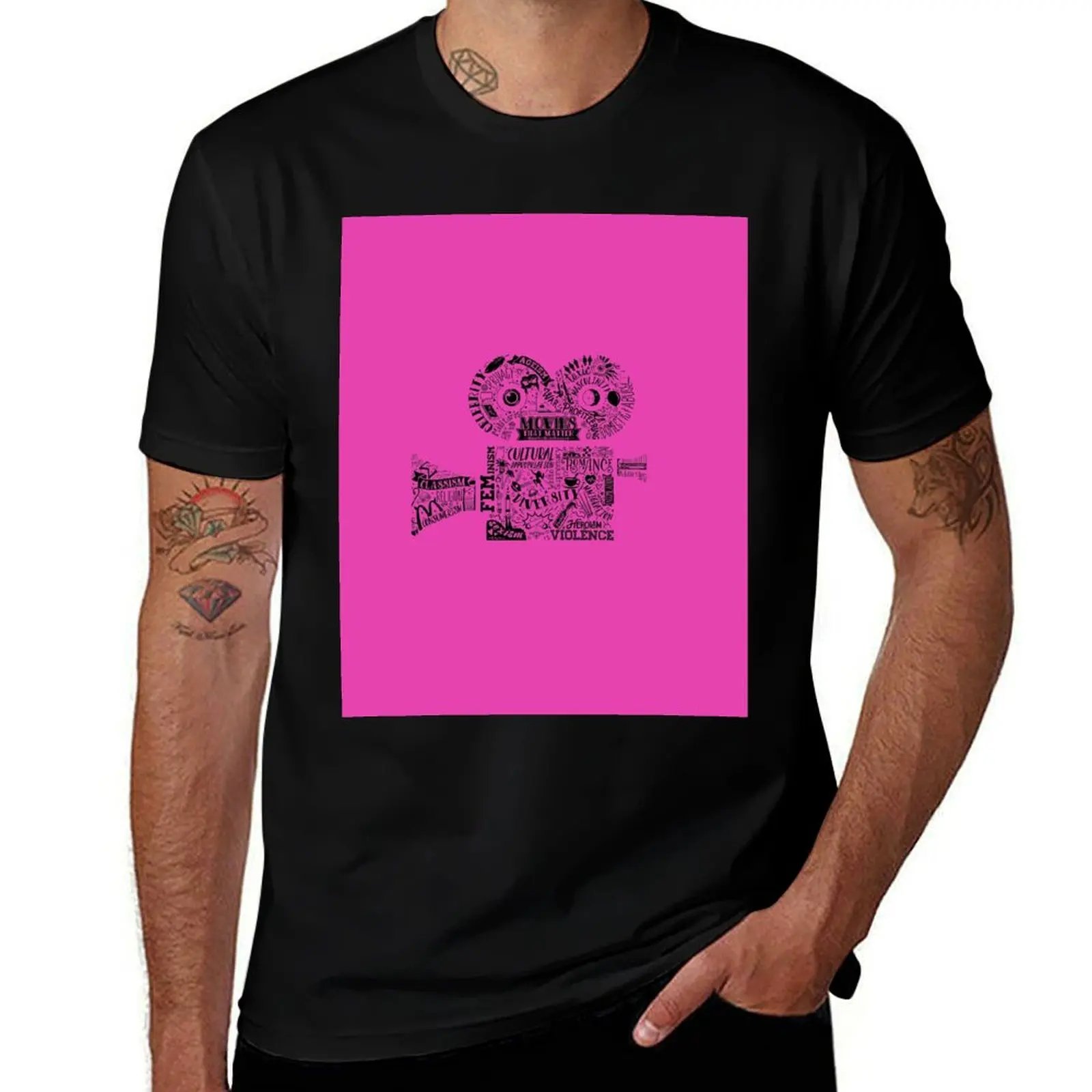 Black Projector T-Shirt Street Art Print Tee Shirt T-Shirt