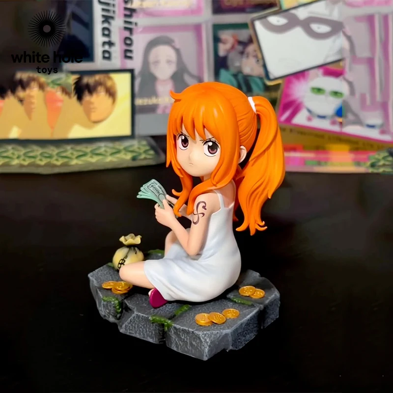 Figura de Anime One Piece de Nami en su infancia de 10 cm, Figura de Acción Exquisita de Nami, Modelo GK Coleccionable, Adorno, Regalo Festivo