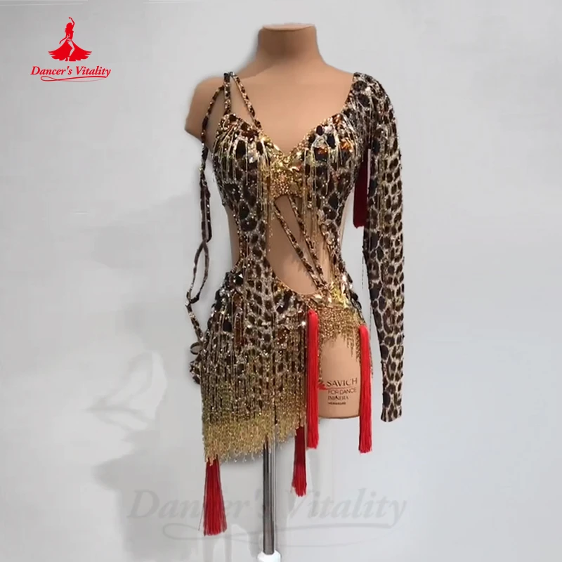 Latin Dance Dresses for Women Customsized Rumba Chacha Tango Performance Professional Clothes Girl's Latin Competiton Dress