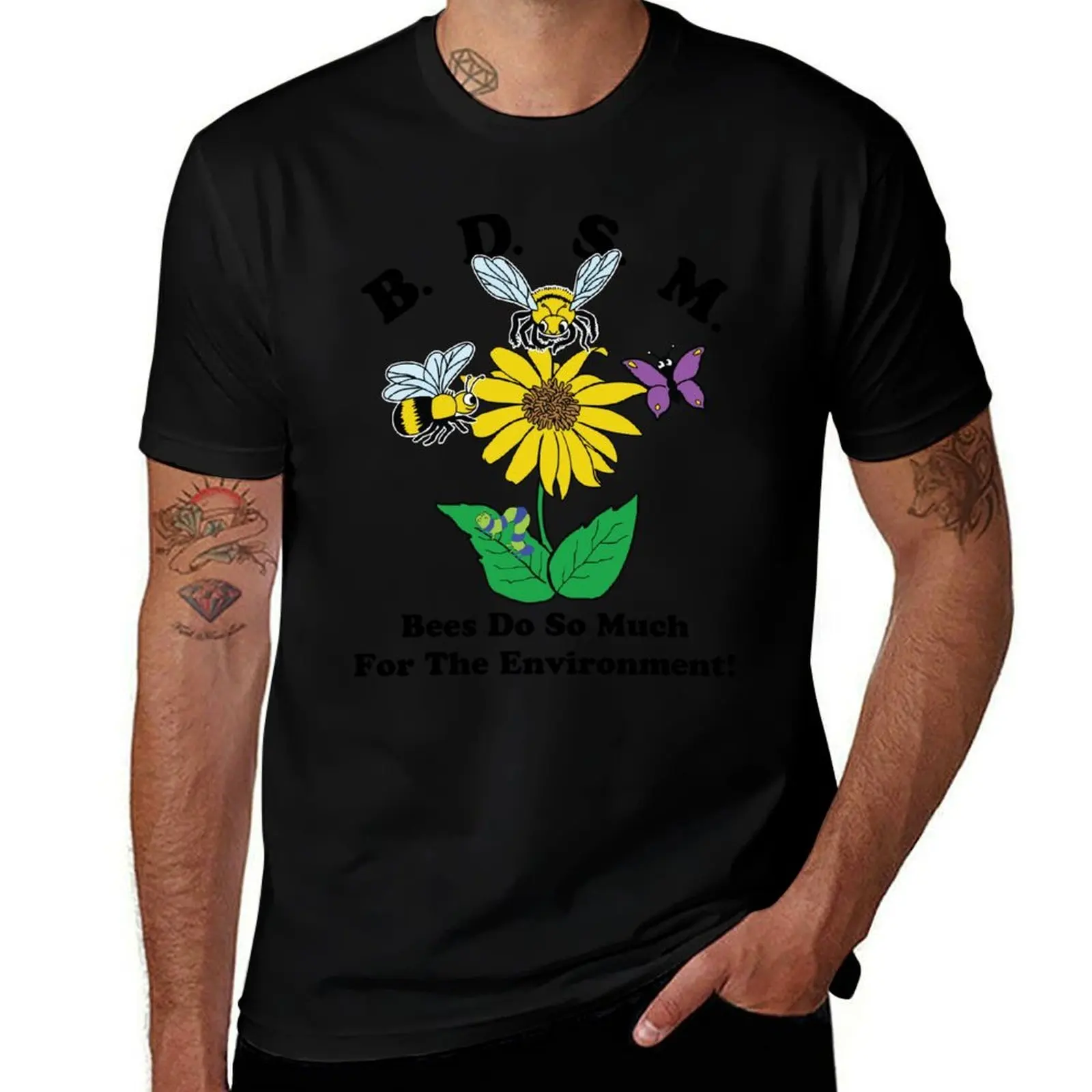Camiseta BDSM Bees Do So Much For The Envirment, Camiseta de algodón, camisetas 100% de anime, camiseta de gran tamaño