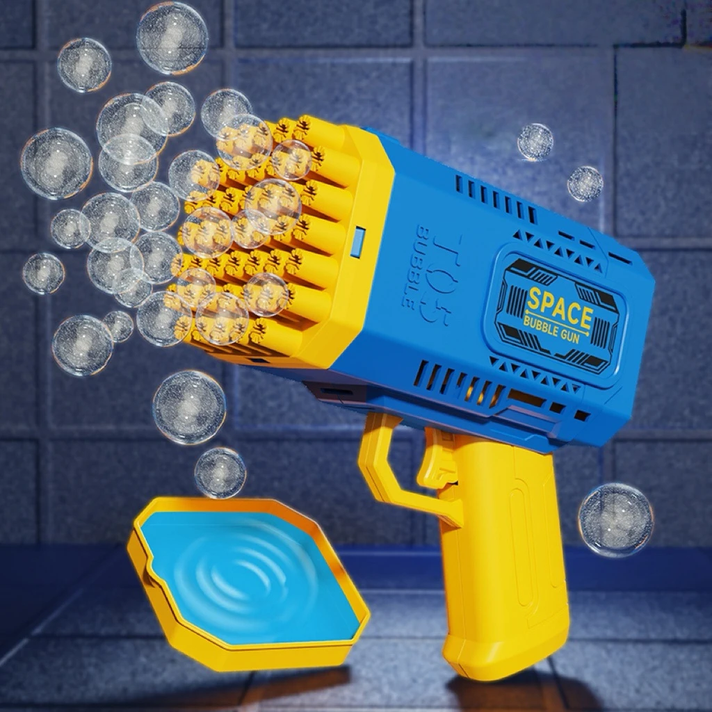 Máquina de bolhas portátil, 40 buracos, pistola de bolhas portátil, brinquedo, pistola de bolhas, bolha porosa [sem bateria, sem pistola de bolhas]