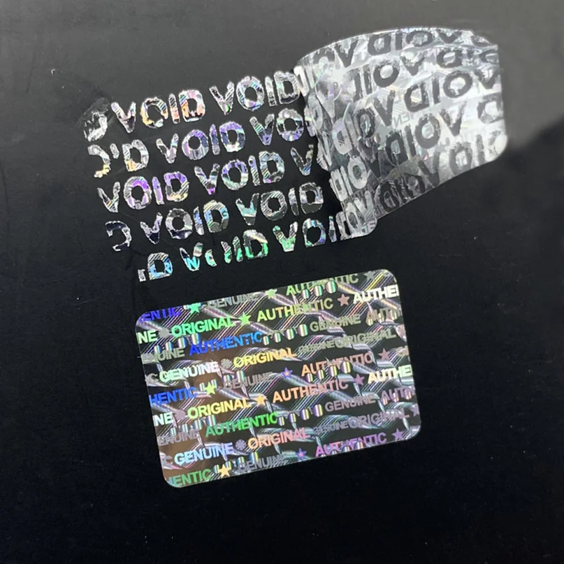 1000pcs Genuine Authentic Holographic Labels, Tamper Proof Stickers Security Seal VOID Sticker for Gift Box Package