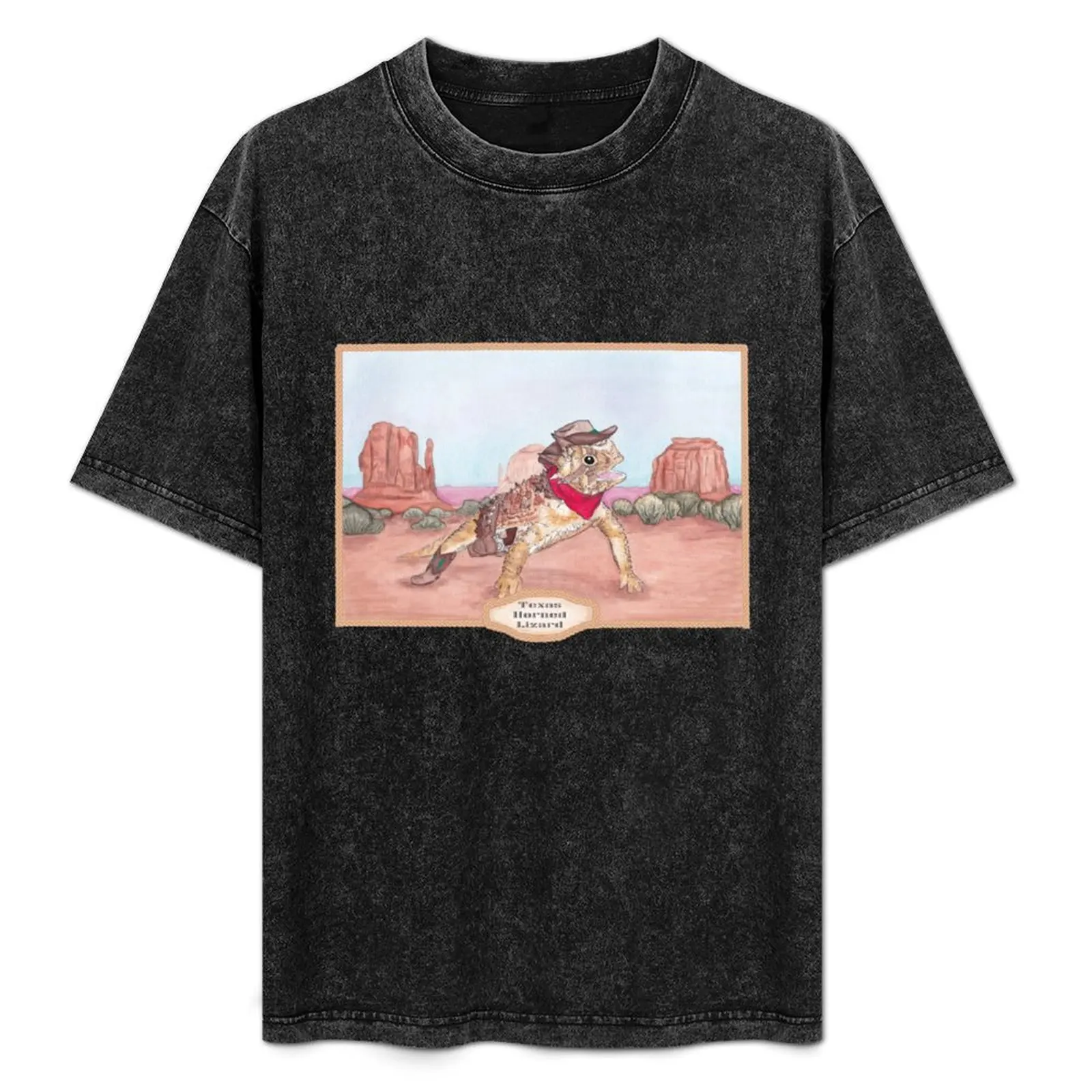 

Cowboy Horned Lizard T-Shirt vintage t shirts anime shirt heavyweights funny meme t-shirts T-shirt men