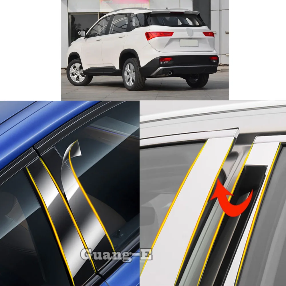 

Car TPU/Glossy Mirror Pillar Post Cover For BaoJun 530 CN202S 2018 2019-2023 Door Trim Window Molding Sticker Accessories