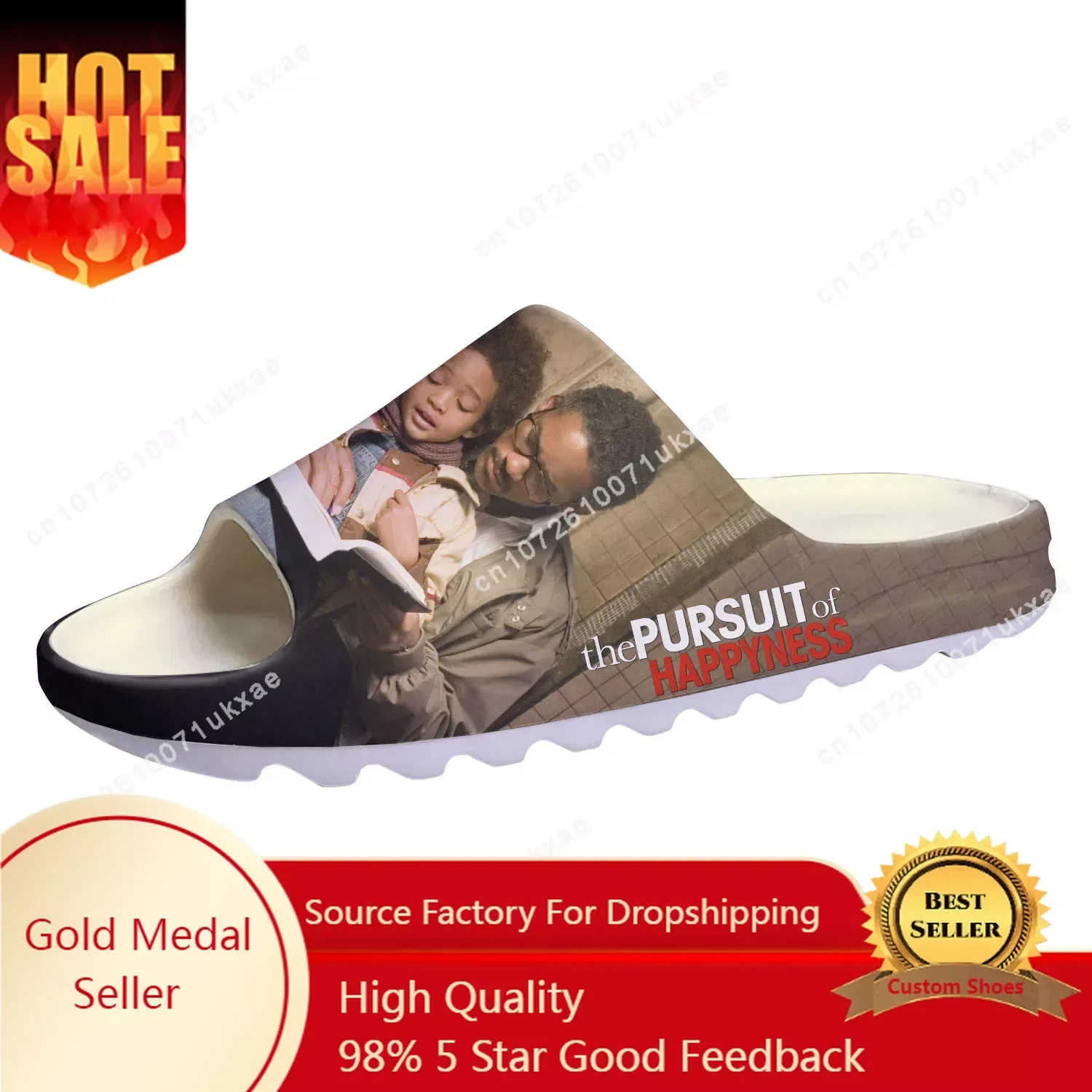 pursuit of happyness movie Soft Sole Sllipers Home Clogs Customized Step On Water Shoes Mens Womens Teenager Step in Sandals