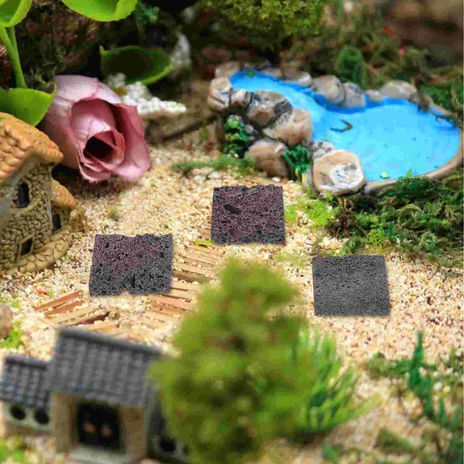 3 Pcs Water Grass Planting Slabs Natural Volcanic Rock Decor for Fish Tank Rapid Growth Moss Easy Planting Aquarium