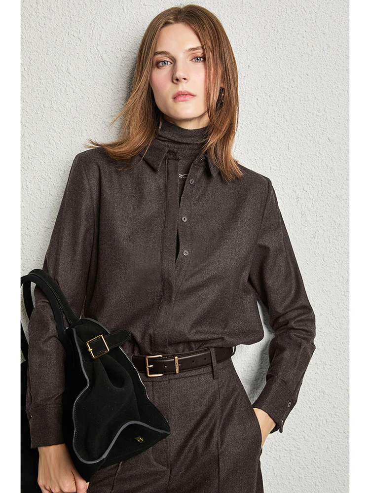 

UNQ Мягкий шерстяной коврик Fce irt с воротником Long Sve, женский теплый дышащий прямой крой на пуговицах, чистый цвет