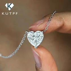 2/4/6carat Heart Cut Moissanite Pendant Necklace for Women S925 Silver D Color Solitaire Diamond Neck Chain with Certificate