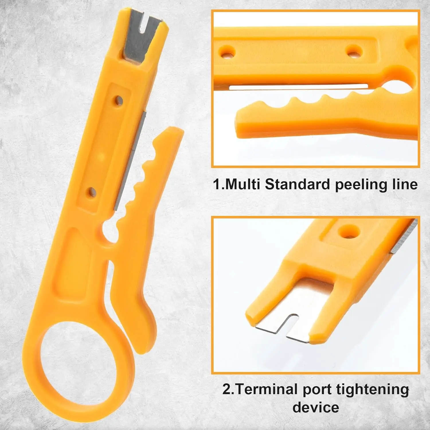 10 Stück Abisolierzange mit sicherer Fingerschlaufe, Kabelabisolierer, Schneidwerkzeug, Drahtstanzer-Werkzeug für Kabeldrähte mit einem Durchmesser von 5–6,2 mm