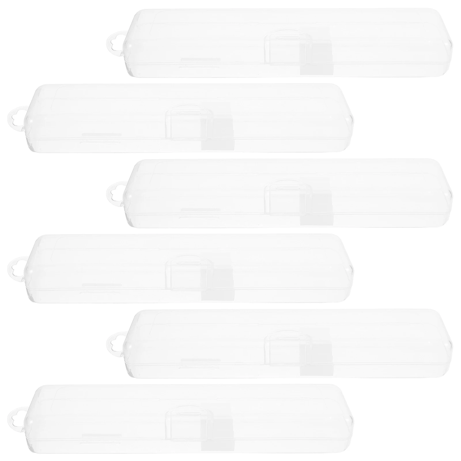 

6 set Portable Straw Storage Box Clear Transparent Mini Containers Locking Plastic Boxes Beads Travel Outdoor Kitchen Bar