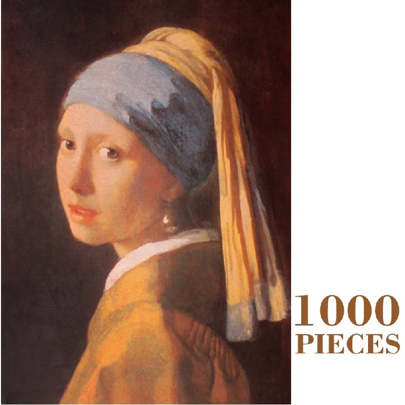 Puzzle "fille avec boucles d'oreilles en perles", 1000 pièces, Johannes Vermeer |   Papier, couleurs mélangées, décoration d'intérieur, jouets puzzle, naissance amusante des vacances