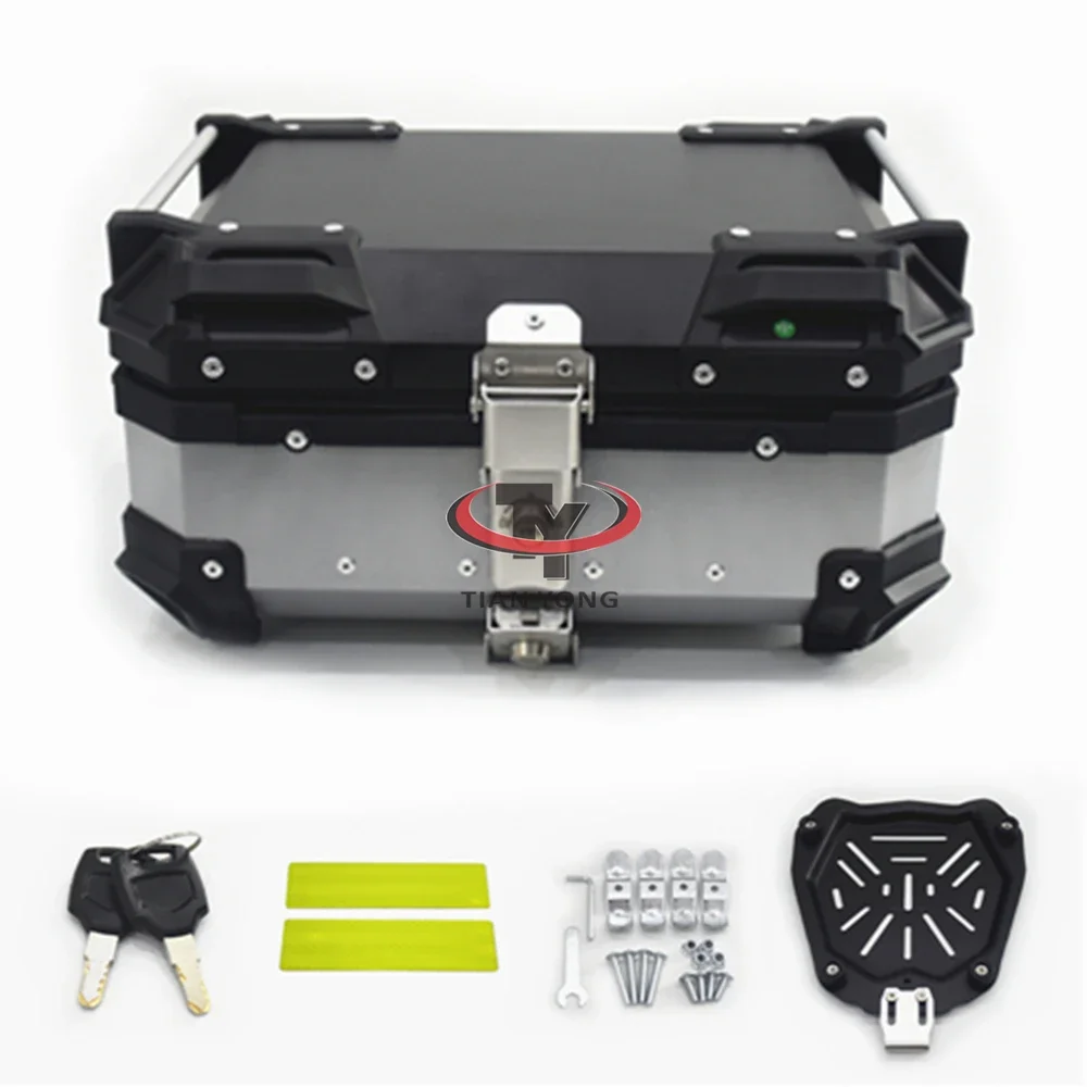 45L Motorcycle Helmet Box Universal Top Tail Rear Luggage Storage Tool Cases Lock Waterproof Tail ToolBox Storage Box