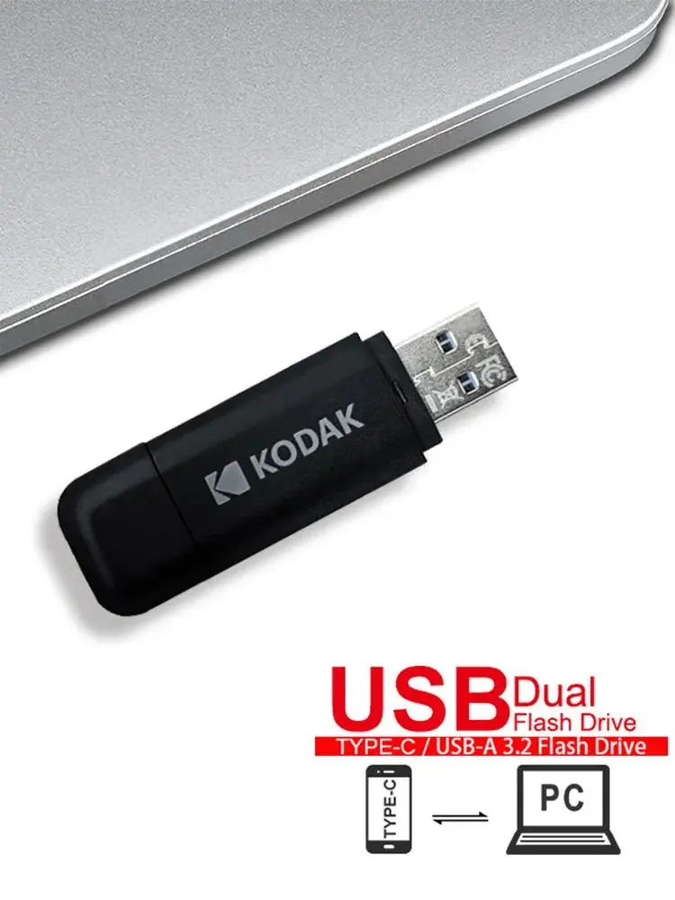 KODAK clé USB 32GB Type C clé USB 64GB USB3.2 clé USB 128GB haute vitesse 256GB double clé mémoire pour Smartphone