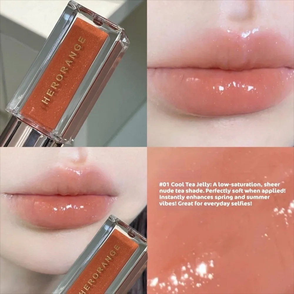 Shiny Glossy Lip Oil Watery Long-Lasting Moisturizing Lip Gloss Non-Stick Cup Waterproof Hydrated Lip Gloss for Women