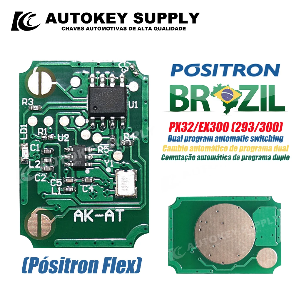 For Brazil Positron Flex (PX52) Fiat Alarm System, Remote Key - Double Program (293/300) AutokeySupply AKBPCP101