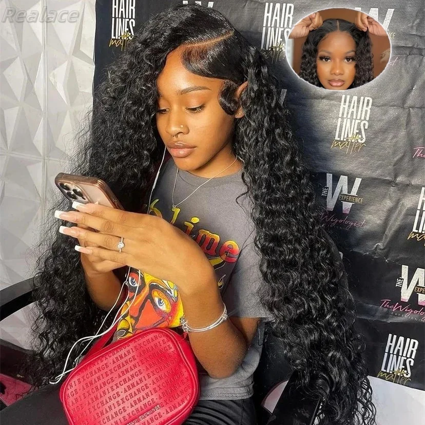 

5x5 Curly Wigs 30 Inch Lace Frontal Glueless Wig Human Hair Ready to Wear Front Deep Wave Brazilian Wig on sale For Women Choice