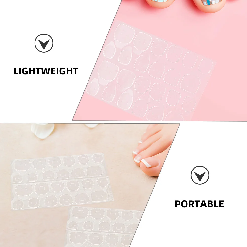 100 ورقة مزدوجة الجانب مسمار الغراء اضغط على ملصقات الأظافر علامات التبويب لزجة لاصق قوي للأظافر وهمية الأظافر كاذبة