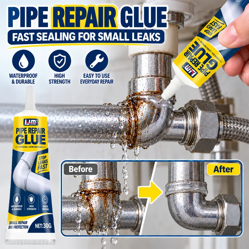 KJM Pipe Repair Glue 30G Waterproof Leak Sealant For Water Pipe Joint Crack Repair PVC Plumbing Fix Adhesive Tool