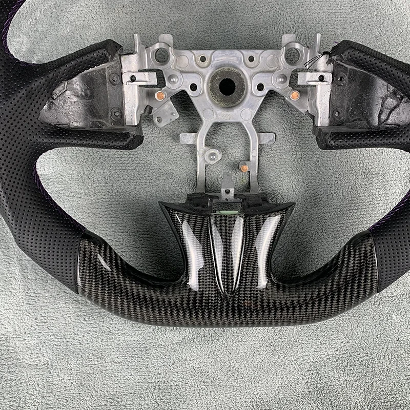 Perforated Leather Steering Wheel Fit For Infiniti Q50 2010+ Carbon Fiber Steering Wheel Modification Accessories Customization