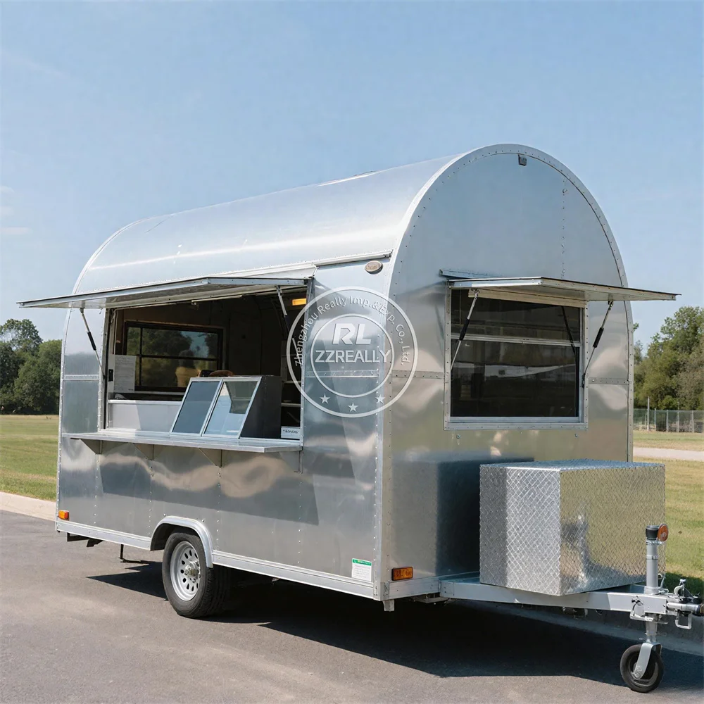 

Street Food Truck Mobile Kitchen Hotdog BBQ Coffee Kiosk Ice Cream Cart Concession Food Trailer Foodtruck With Full Kitchen