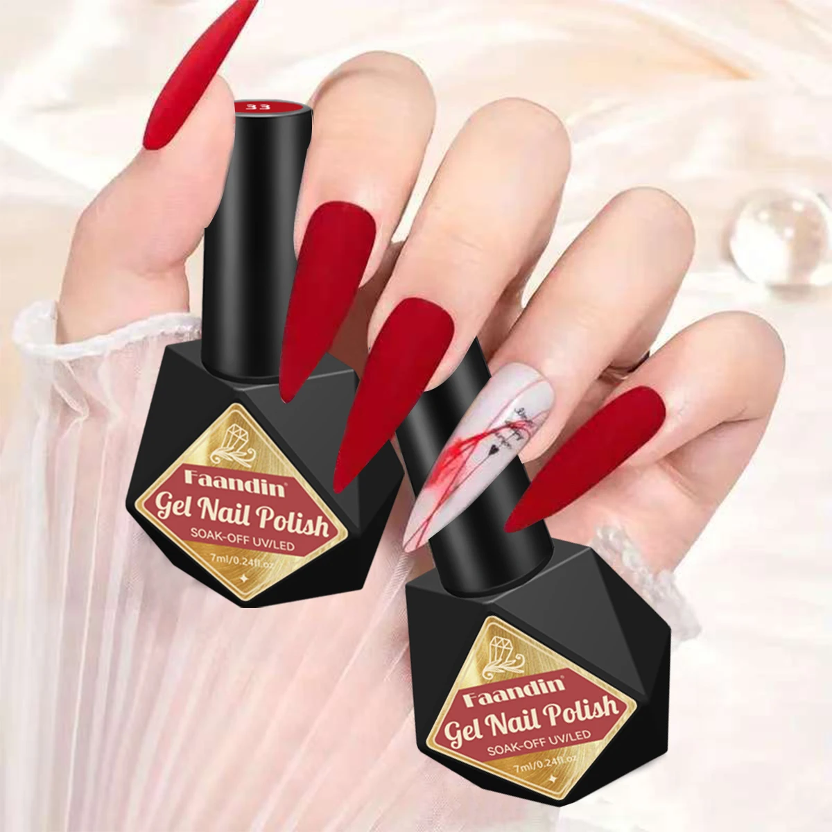 زجاجة فانين 7 مل 1، لون خالص، طلاء أظافر جل أخضر لامع، جل طلاء أظافر أحمر مختار، شكل زجاجة جديد، مصباح الأشعة فوق البنفسجية سريع الجفاف، ألوان كاملة، ليس من السهل أن يسهل استخدامها في صالونات الأظافر، جل طلاء الأظافر العصرية للنساء