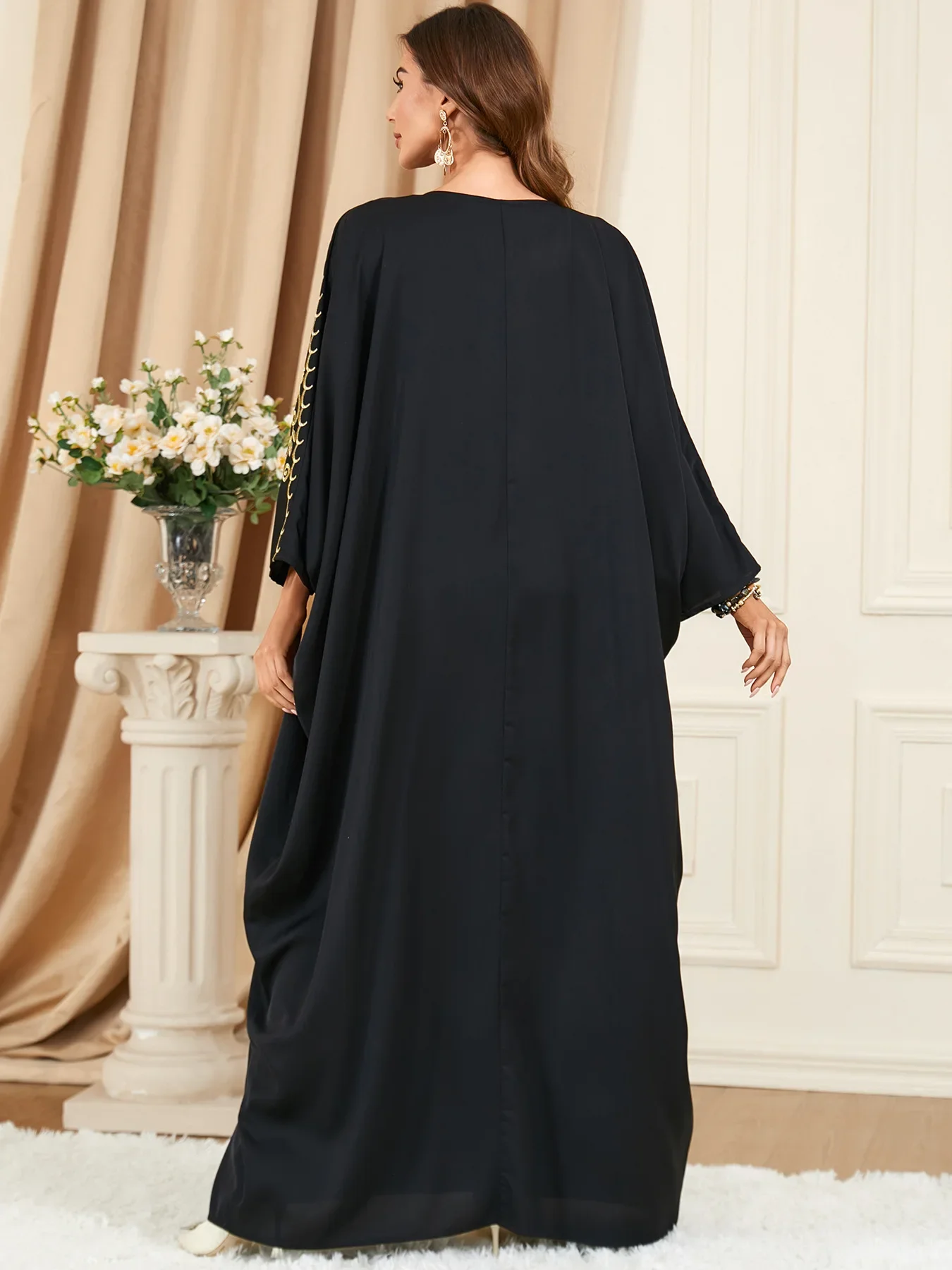 Eid vestido de fiesta musulmán árabe para mujer, Abaya, manga de murciélago, Jalabiya, Vestidos largos, caftán africano, vestido de ramadán de Dubai