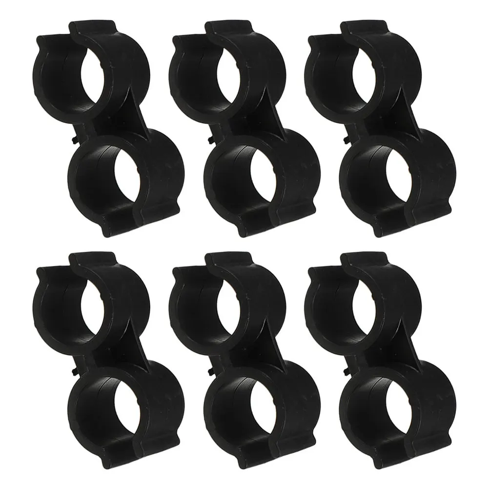 

6pcs Double Head Plastic Pipe Clips Dual Pipe Connection Clamps Versatile Connector Durable Support Bracket Leakproof Greenhouse