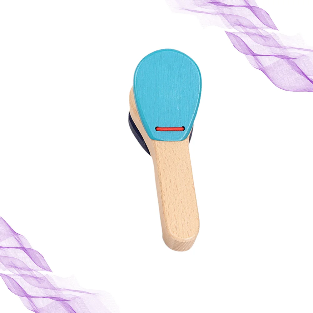 Castanholas de madeira alça longa mão clappers para crianças instrumentos de percussão leve instrumento musical para crianças