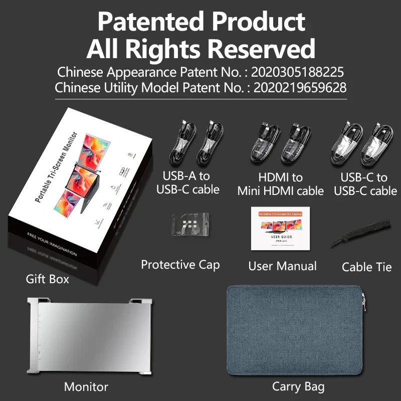 2025 14 Inch Dual Screen Laptop Extender Lcd Ips Panel 1080p Display 60Hz Triple Portable Used Travel