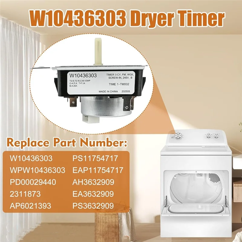 UNCL لدوامة كينمور Maytag مجفف الموقت W10436303 استبدال أجزاء AP6021393 PS11754717 WED4616FW0