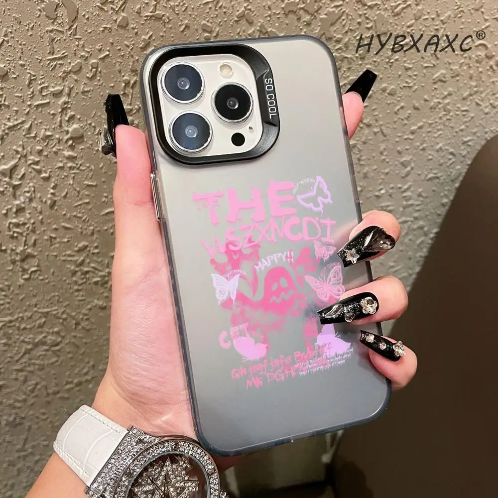 Funda para Teléfono con Diseño de Mariposa Fantasma en Spray Rosa, para iPhone 17 Pro MAX, 12, 16e, 15 Pro Plus, Carcasa Plateada 17Air, Fundas IMD