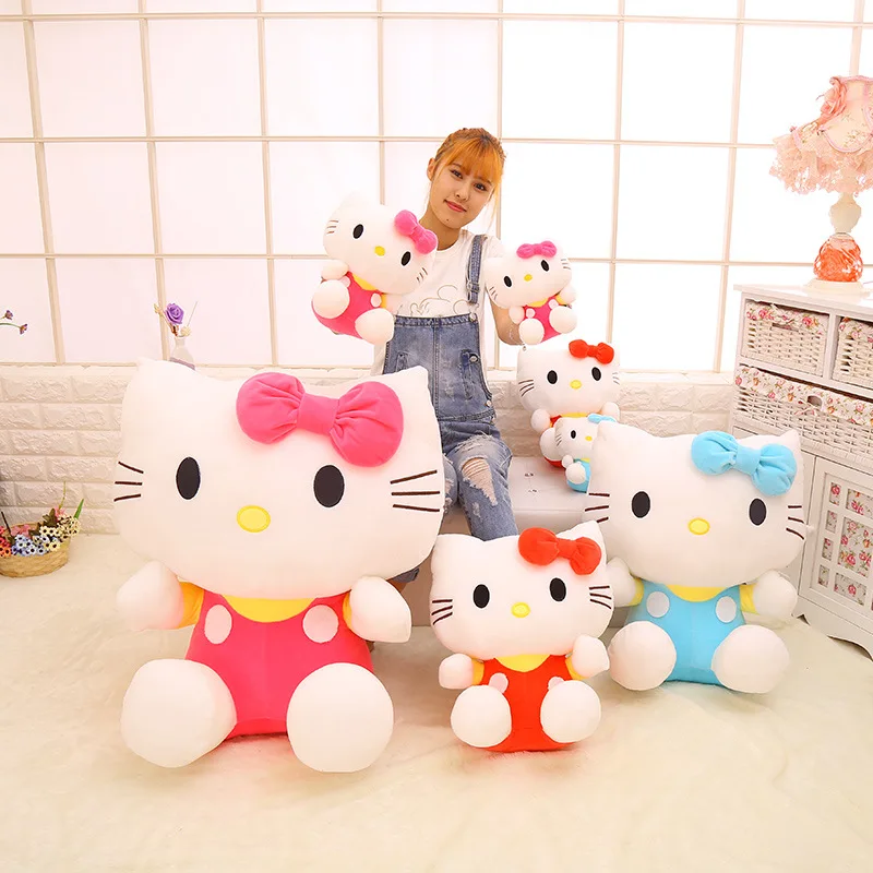 Sanrio-muñecos de peluche de Hello Kitty para niñas, peluches Kawaii de 25Cm, decoración del hogar, regalo de cumpleaños