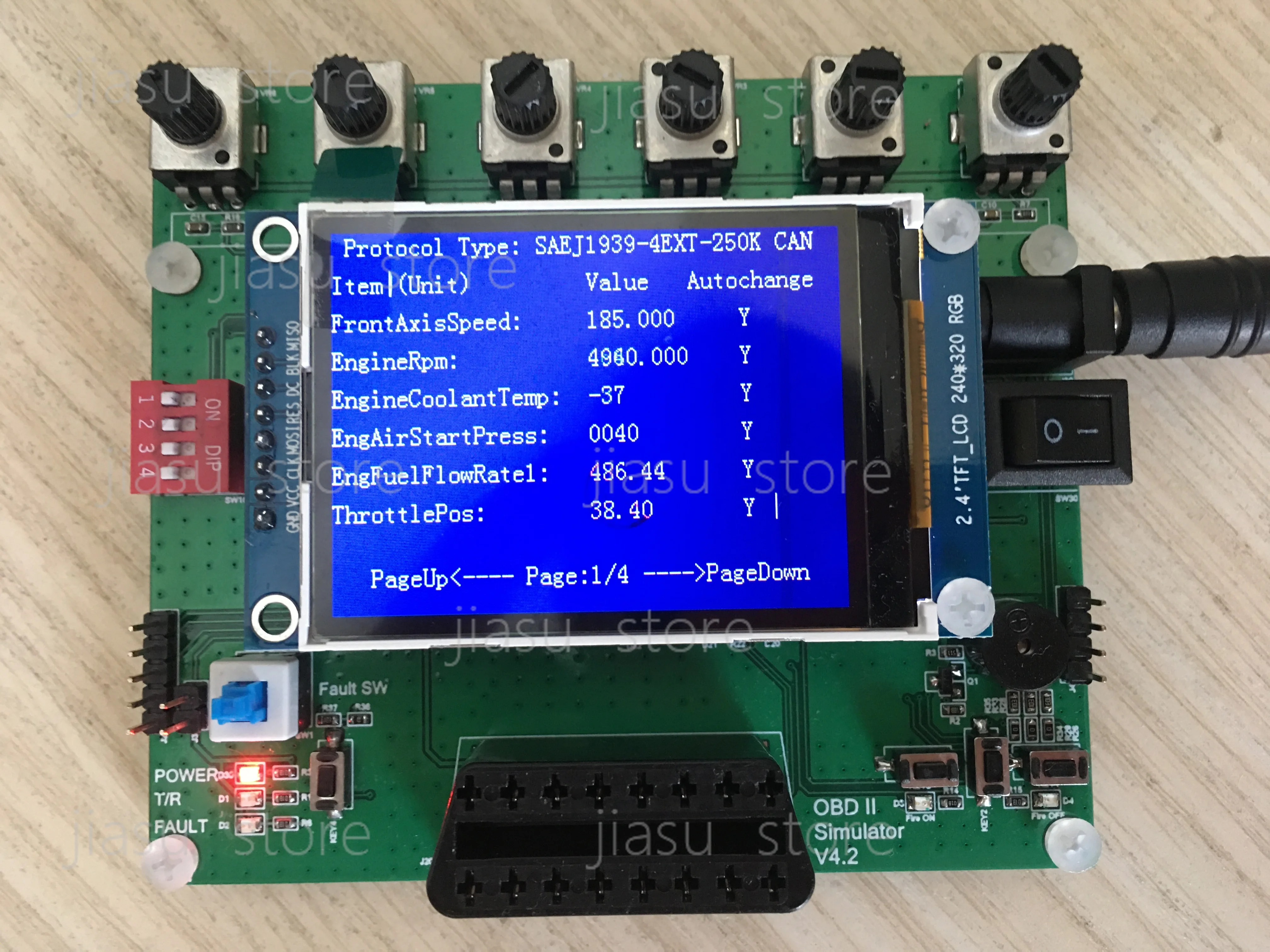 Vehicle OBD ECU Emulator Simulator with 0.96‑inch OLED Screen Supports J1939 Protocol Automotive Test Debug Tool