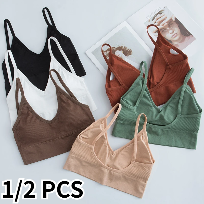 

Female Sexy Crop Tops Bra Tube Top Women Streetwear Sleeveless Seamless Sports Bra Crop Camis Top Tee Bandeau Top Basic Tank