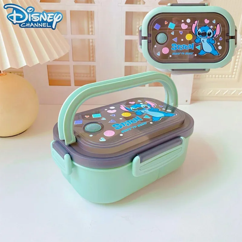 Fiambrera de Stitch de Disney, fiambrera portátil de dibujos animados de Lilo Stitch, fiambrera portátil de oficina para niños y estudiantes