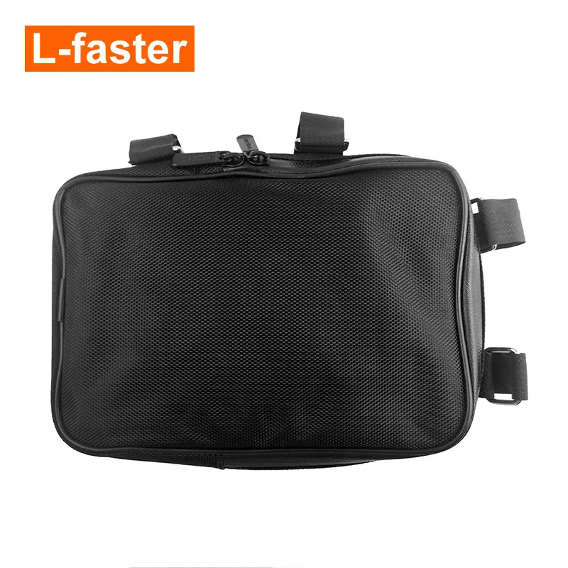 Bike Battery Storage Bag Waterproof Upper Tube Front Beam Bag Riding Battery Pack with Outlet Hole for MTB eBike Road Bicycle