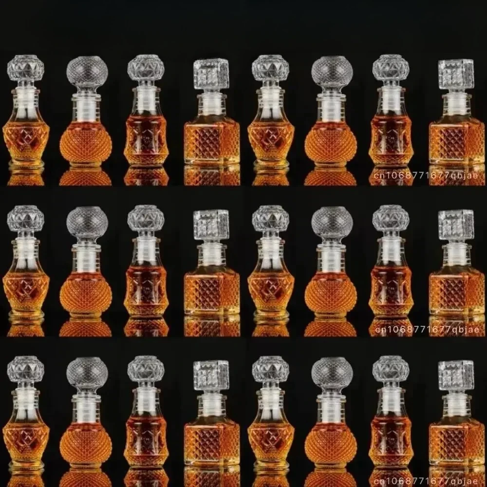 1/5/10/15/Pcs Whiskey Liquor Bottle 50ml Cute Glass Dispenser Mini Alcohol Guest Gift Wedding Decanter Wine Pot Shot Jars BarSet