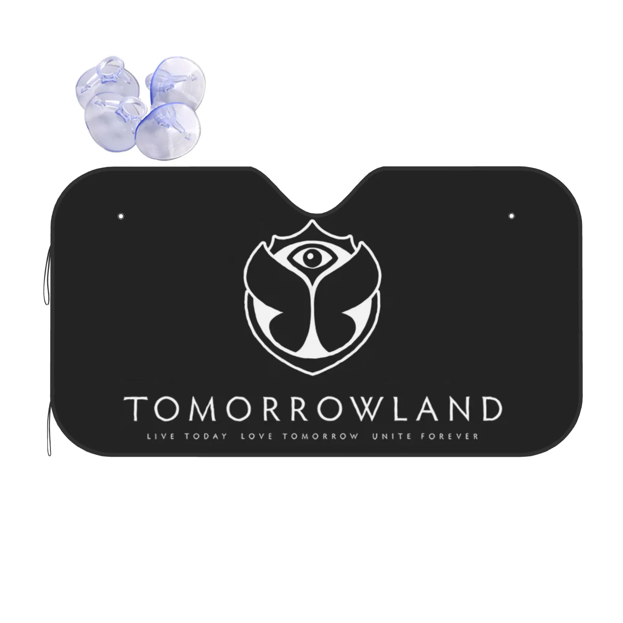 Tomorrowland Belgian Electronic Dance Car Front Windshield Sun Visor Heat Insulation Music Festival Aluminum Foil Auto Visor