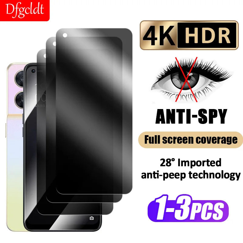 Privacy Screen Protector For OPPO Reno 8 7 6 Pro 4 SE 5 Lite Anti-spy Tempered Glass For OPPO A74 A54s A96 5G A94 A17 A77 Glass