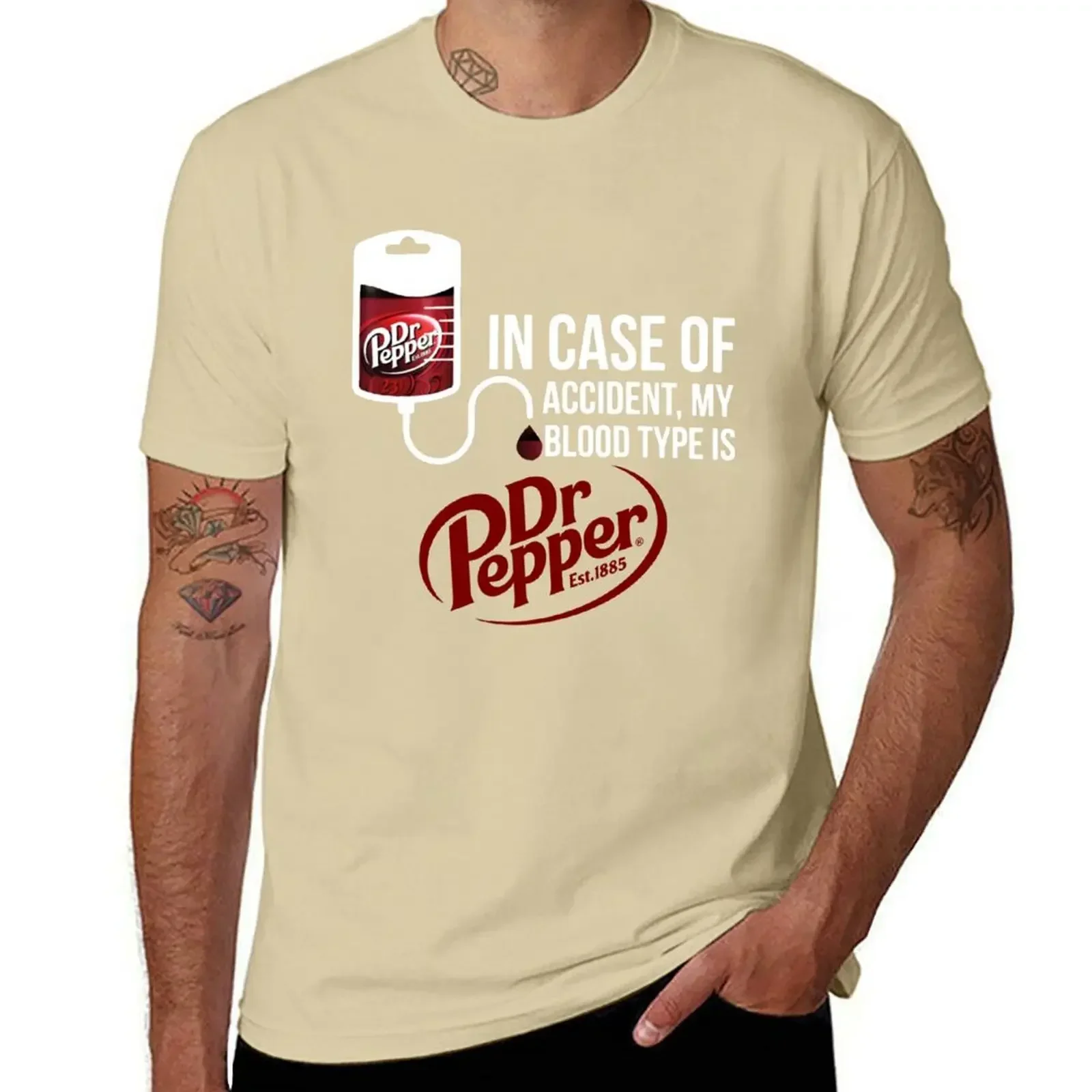 aesthetic clothes quick drying tops sports fans men clothings  in Case of Accident My Blood Type is DR.Pepper T-Shirt image 4